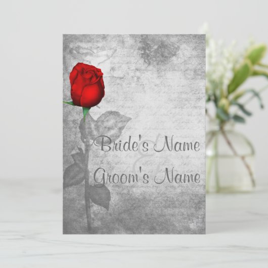 rode rozenweddenschap kaart (Staand voorkant)