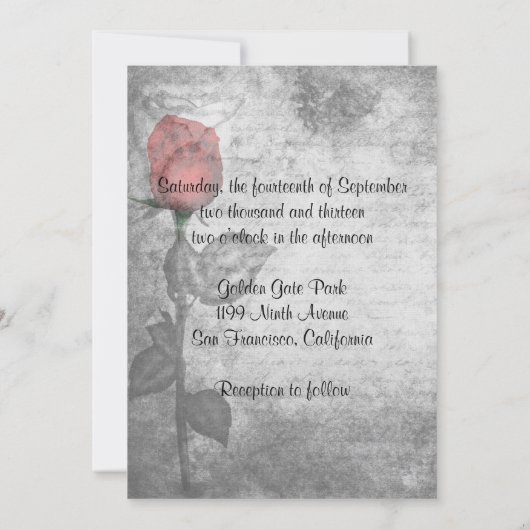 rode rozenweddenschap kaart (Achterkant)