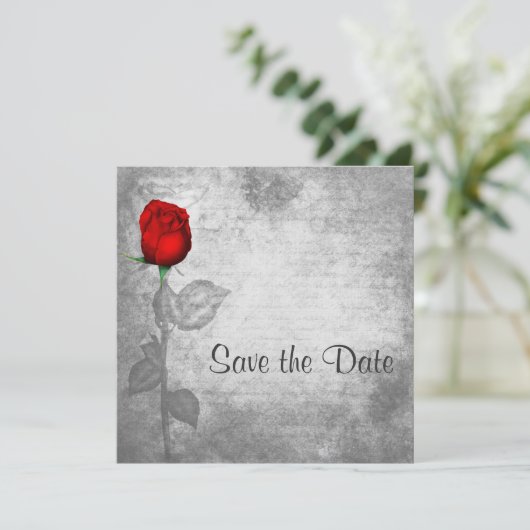  rode rozenweddenschap save the date (Staand voorkant)