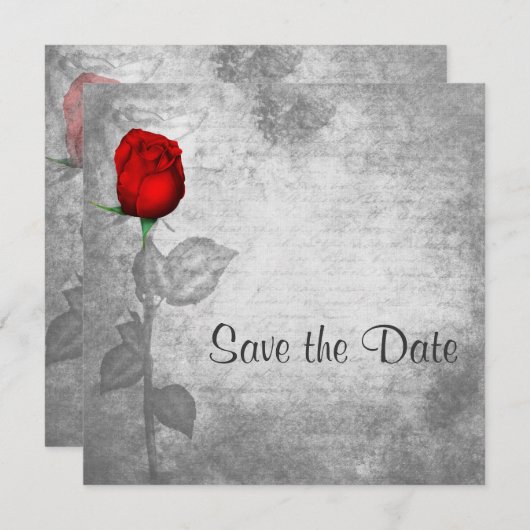  rode rozenweddenschap save the date (Voorkant / Achterkant)