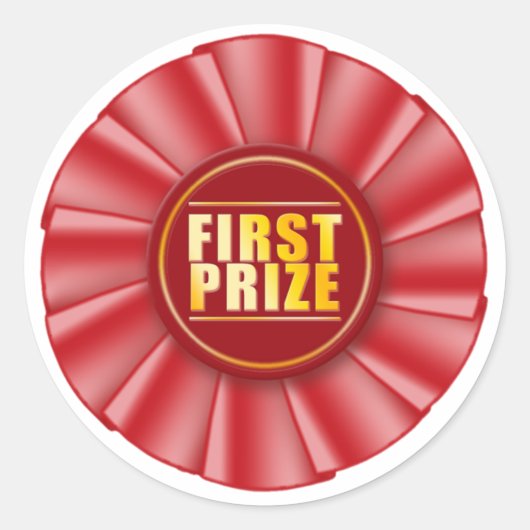 rode rozet eerste prijs sticker (Voorkant)