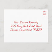 Rode RSVP Gingham Plaid controleert bruiloft Uitnodiging Briefkaart (Achterkant)