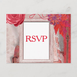 Rode RSVP-ventilator en Afbeelding-Lijst Uitnodiging Briefkaart