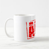 Rode rubber stempel effect. AGM - Algemene Jaarver Koffiemok (Links)