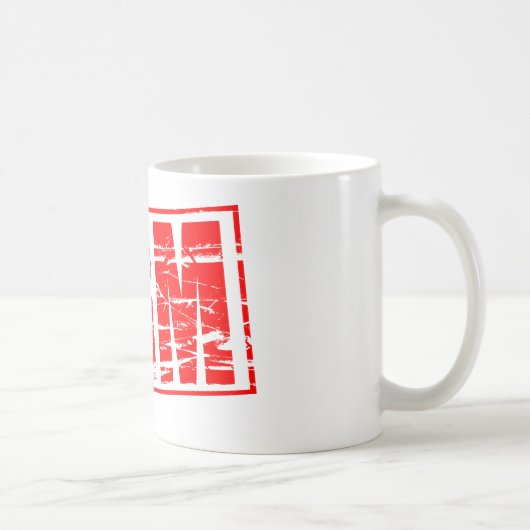 Rode rubber stempel effect. AGM - Algemene Jaarver Koffiemok (Rechts)