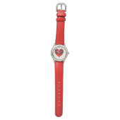 RODE RUBY EDELSTEEN HART HORLOGE (Vlak)