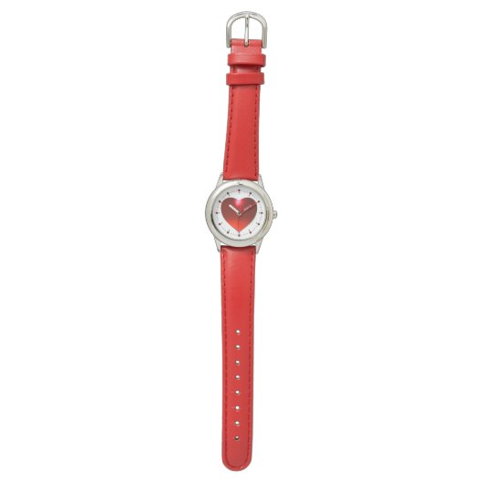 RODE RUBY EDELSTEEN HART HORLOGE (Vlak)