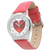 RODE RUBY EDELSTEEN HART HORLOGE (Gekanteld)