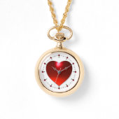 RODE RUBY EDELSTEEN HART HORLOGE (Voorkant)