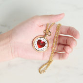 RODE RUBY EDELSTEEN HART HORLOGE (Hand)
