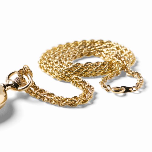 RODE RUBY EDELSTEEN HART HORLOGE (Ketting)