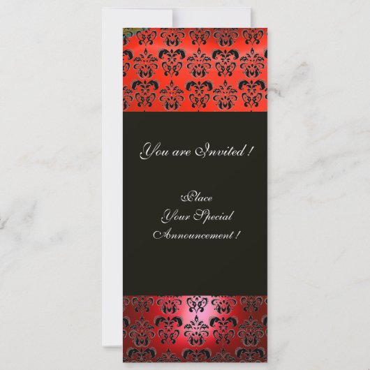 RODE RUBY EN ZWARTE DAMASTEN MONOGRAAM , wit Kaart (Achterkant)