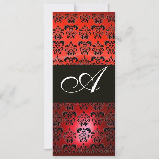 RODE RUBY EN ZWARTE DAMASTEN MONOGRAM , wit Kaart (Voorkant)