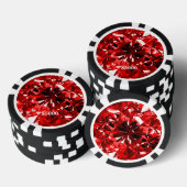 Rode Ruby Gem Stone Clay Poker Chip Plain Edge (Opstapeling)