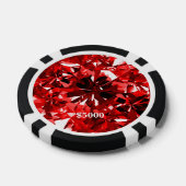 Rode Ruby Gem Stone Clay Poker Chip Plain Edge (Enkel)