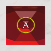 RODE RUBY GEMSTONE MONOGRAM Abstracte geometrisch Vierkante Visitekaartje (Achterkant)