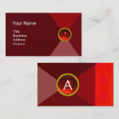 RODE RUBY GEMSTONE MONOGRAM Abstracte geometrisch Visitekaartje (Voorkant / Achterkant)