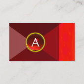 RODE RUBY GEMSTONE MONOGRAM Abstracte geometrisch Visitekaartje (Achterkant)