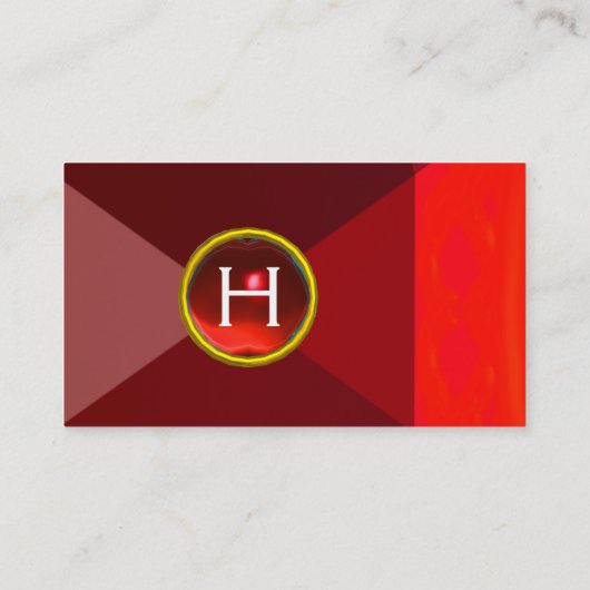 RODE RUBY GEMSTONE MONOGRAM Abstracte geometrisch Visitekaartje (Achterkant)