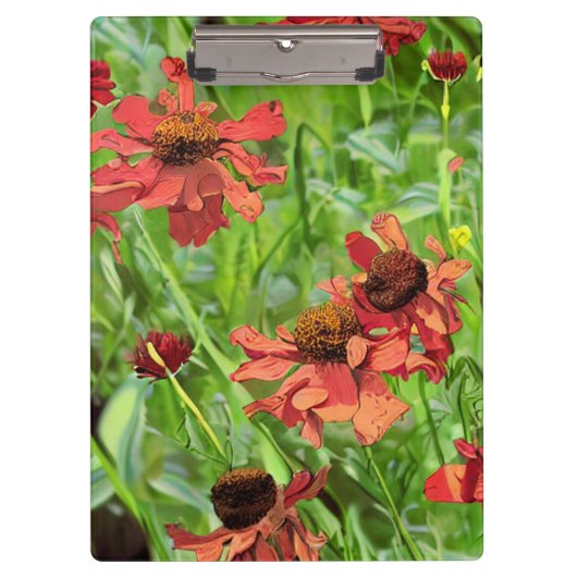 RODE RUDBECKIA BLOEMEN KLEMBORD (Voorkant)