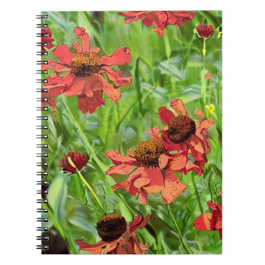 RODE RUDBECKIA BLOEMEN NOTITIEBOEK (Voorkant)