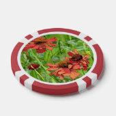 RODE RUDBECKIA BLOEMEN POKER CHIPS (Enkel)
