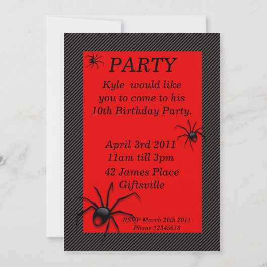 Rode rugspin uitnodiging 2 (Voorkant)