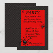 Rode rugspin uitnodiging 2 (Voorkant / Achterkant)