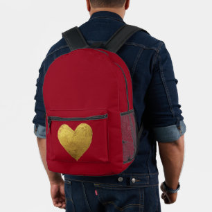 Rode Rugzak Gouden Hart Symbool van Liefde