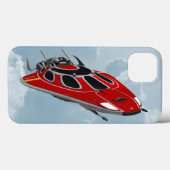 Rode Ruimteschip Case-Mate iPhone Case (Achterkant (horizontaal))