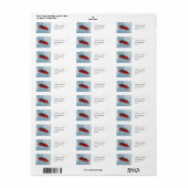 Rode Ruimteschip Etiket (Full Sheet)