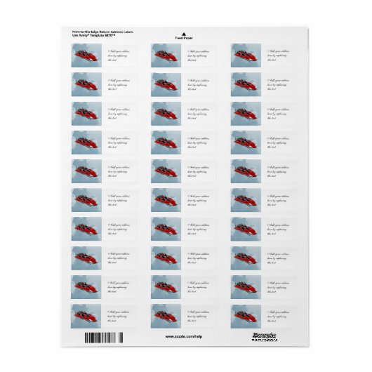 Rode Ruimteschip Etiket (Full Sheet)