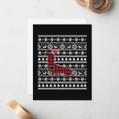 Rode ruit Buffalo Dachshund hond kerst Notitiekaartje (Voorkant / Achterkant in situ)
