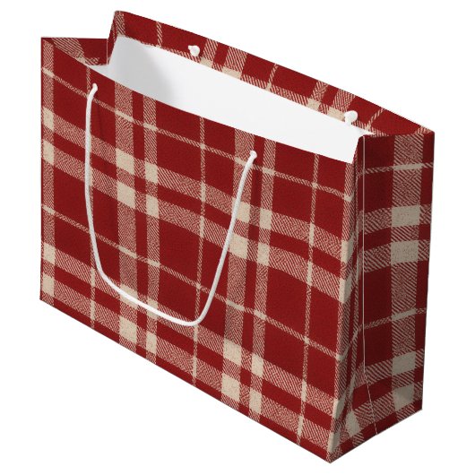 Rode ruit groot cadeauzakje (Voorkant Gekanteld)