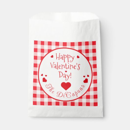 Rode ruit hartjes Valentijnsdag Bedankzakje (Voorkant)