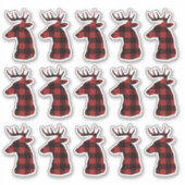 Rode ruit herten 15-pack stickerstickers sticker (Voorkant)
