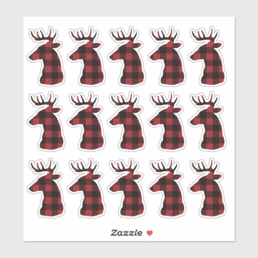 Rode ruit herten 15-pack stickerstickers sticker (Vel)