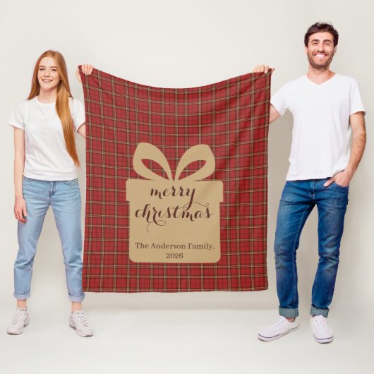 Rode ruit Kerst Mis Patronen - Fleece Deken (In situ)