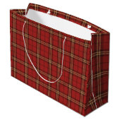 Rode ruit Kerst Mis patroon - Groot Cadeauzakje (Achterkant Gekanteld)