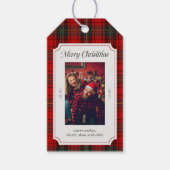 Rode ruit Kerstcadeautags Cadeaulabel (Voorkant)