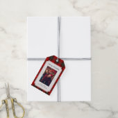 Rode ruit Kerstcadeautags Cadeaulabel (Met Touw)