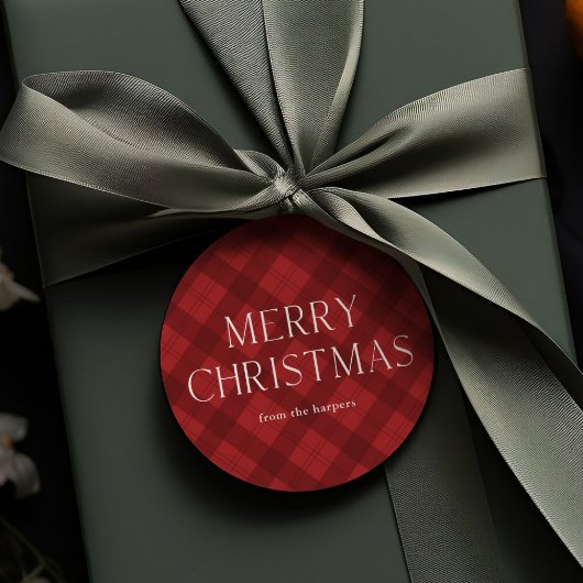 Rode ruit Kerstmis cadeau Bedankjes Labels