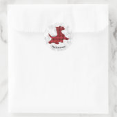 Rode ruit Scottie Stickers op maat (Tas)