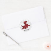 Rode ruit Scottie Stickers op maat (Envelop)