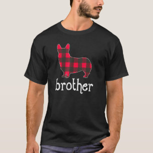 Rode ruitbroer Corgi Kerstmis Matching Familie T-shirt
