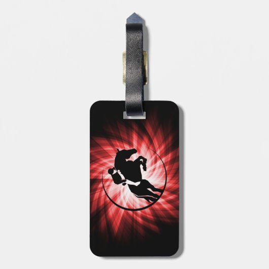 rode ruitersport bagagelabel (Achterkant verticaal)