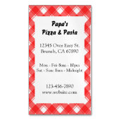 Rode ruitjes aangepaste restaurant ad magnetische  visitekaartje magneet (Voorkant Verticaal)