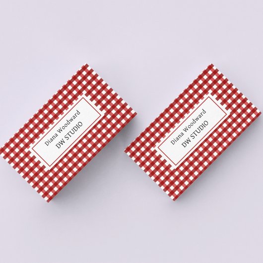 Rode ruitjes Business Card Visitekaartje