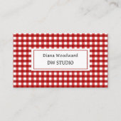 Rode ruitjes Business Card Visitekaartje (Voorkant)