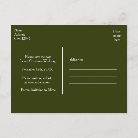 Rode ruitjes en dennenappels Rustieke landelijke a Aankondigingskaart (Achterkant)